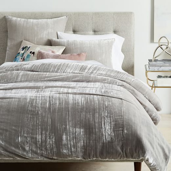 West Elm Bedding Crinkle Velvet Duvet Cover Poshmark